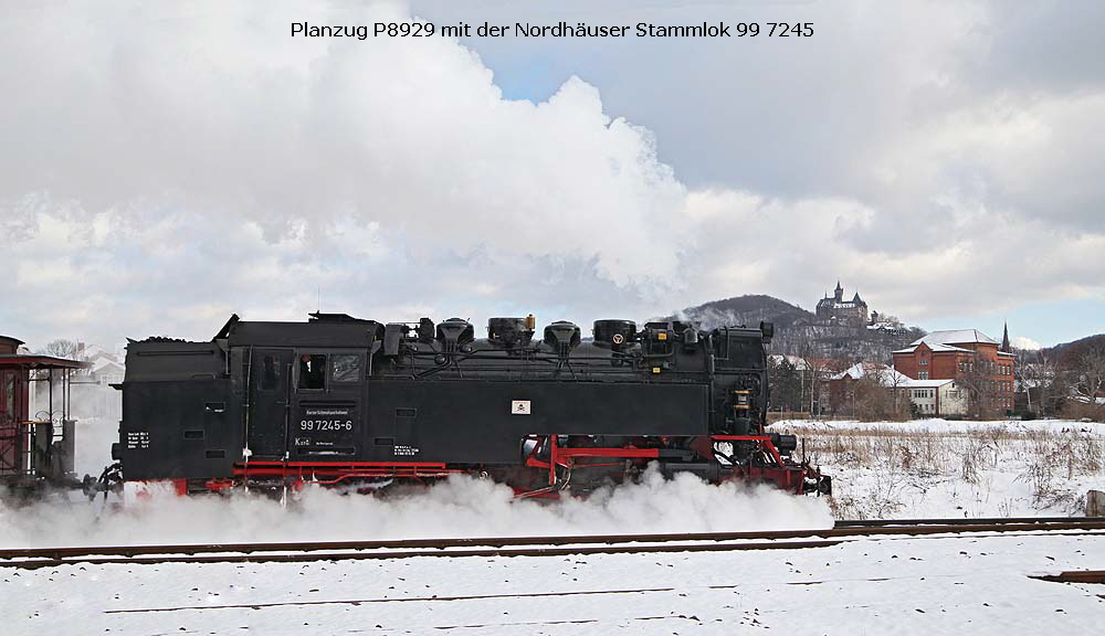 Planzug P8929 mit der Nordhuser Stammlok 99 7245